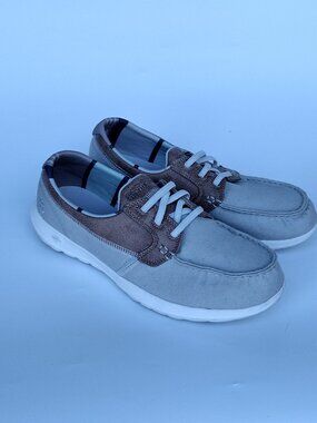 Skechers On The Go Walk Lite Boat Shoe SN 136070  GOGA MAT Women's Size 8.5 grey